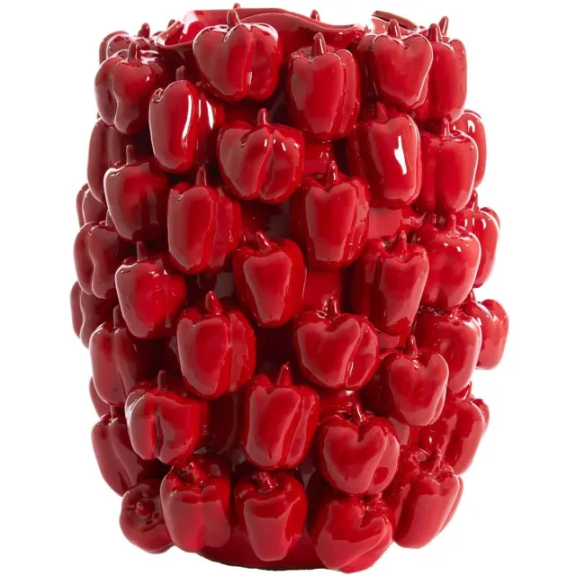 Light & Living Vaas Bellpepper - Rood - 35x33x47cm - Keramiek - Modern - Bloemenvaas - Woondecoratie - Decoratieve vaas voor woonkamer of slaapkamer