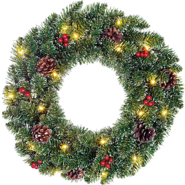 Black Box kerstkrans Creston met verlichting LED (ø45 cm) Groen