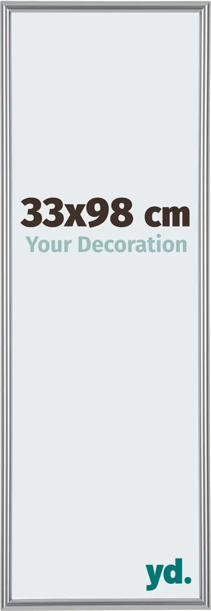 yd. Your Decoration - Fotolijst 33x98 cm - Kunststof - Zilver Hoogglans - Annecy