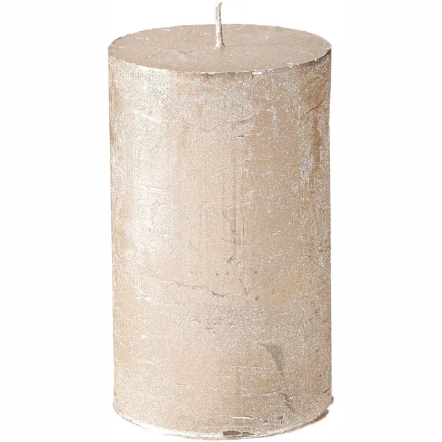 Viana Platinakleurige pilaarkaarsen, 60x100mm, set van 4 - Lange brandduur Zilver