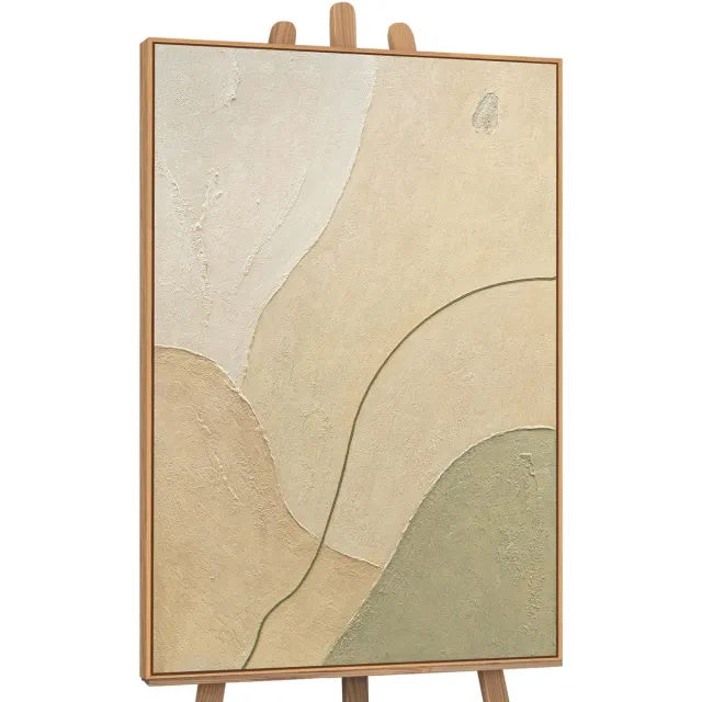 YS Canvas schilderij 120x80 cm handgeschilderd zandpad – YS-Art Gallery – Lijst: Hout – Luxe wanddecoratie Wood