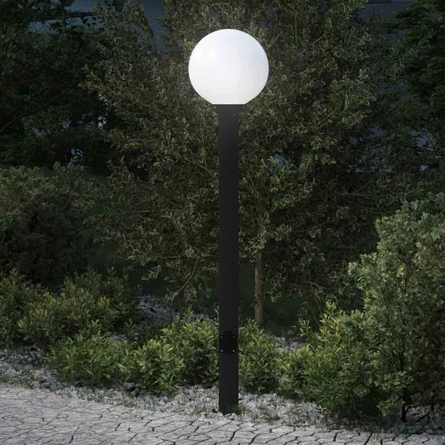 vidaXL Bolderarmatuur met stopcontact 120 cm Zwart IP44