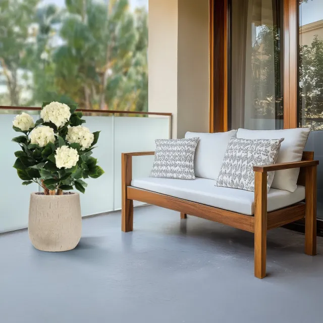 maxifleur Kunstplanten Hortensia UV Kunstplant Deluxe 65cm Creme