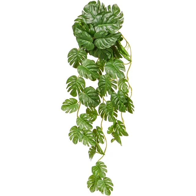 UNUS Kunsthangplant Monstera Hangplant Groen Kunstplanten 70 cm set van 2 voor Binnen en Buiten Nepplanten Kunst plant