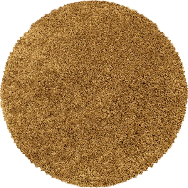 Muratap Monaco Soft Rond Shaggy Hoogpolig Vloerkleed Goud- 160 CM Ø