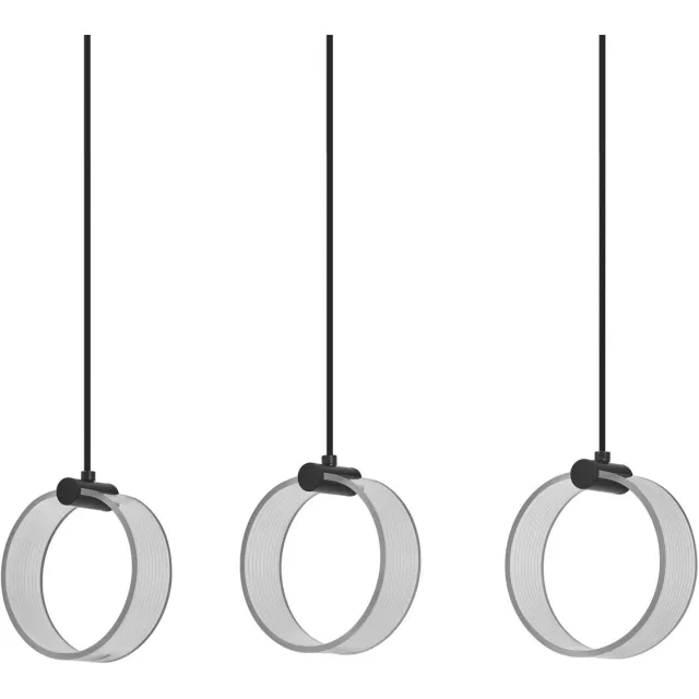 Osram Decor Circle decoratieve hanglamp, 3-lamps, LN, 20W, 1300lm, 3000K/4200K/6500K, warm wit/koud wit/daglicht, Click-CCT schakelaar, IP20, kunststof, zwart, LED niet vervangbaar