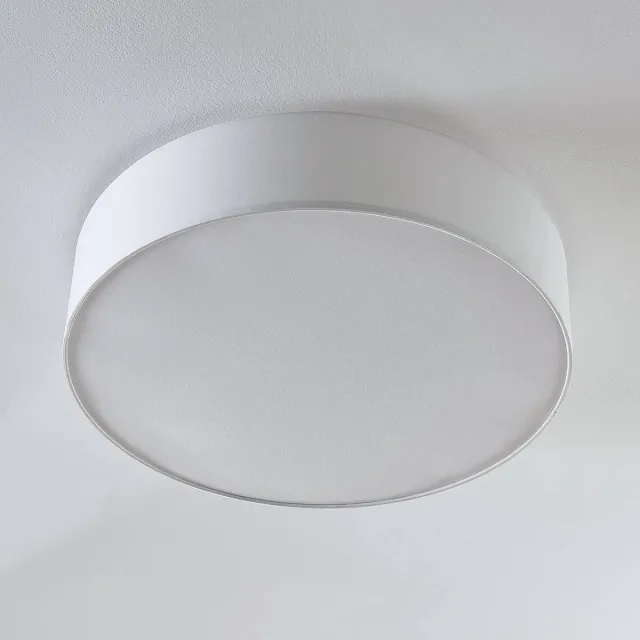 Lindby plafondlamp - 3lichts - stof, metaal - H: 15 cm - E27 - wit