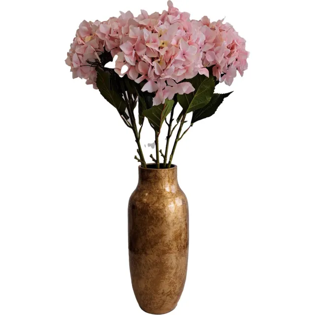 DK design Kunstbloemen boeket Hortensias - 5 stelen - lichtroze - 109 cm - Kunst zijdebloemen