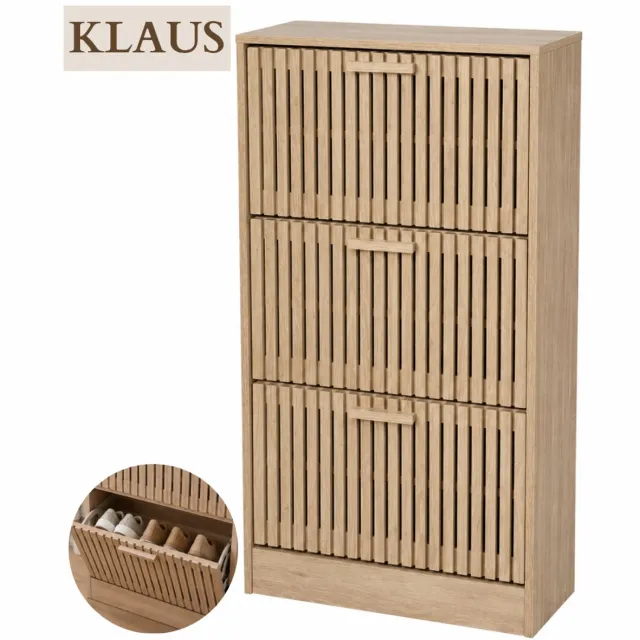 MISOU Schoenenkast met deuren en Lades- 113x60cm - Schoenenrek - Hal Kast - Opbergsysteem - Bruin 12 paar - Met Latjes - Houtlook - KLAUS