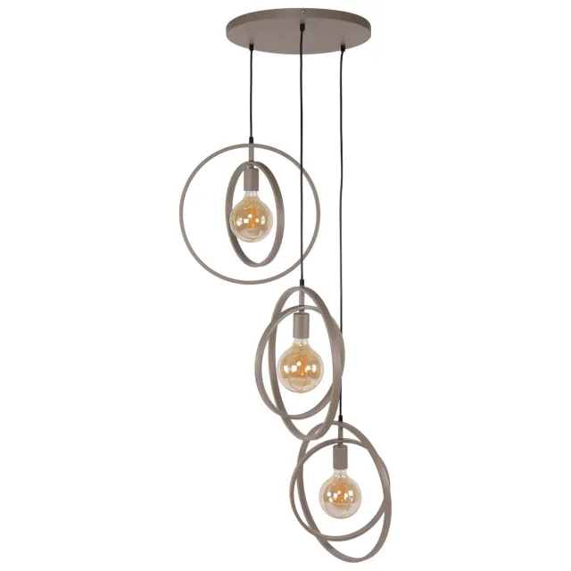 Nest of Nora Hanglamp Davio - 3-lichts getrapt - In hoogte verstelbaar - Beige