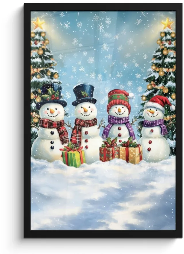 FrameYourWall Poster in lijst - Fotolijst 40x60 cm - Posters - Vrolijk - Sneeuw - Kleurrijk - Posterlijst zwart - Decoratie - Wanddecoratie woonkamer - Muurdecoratie slaapkamer
