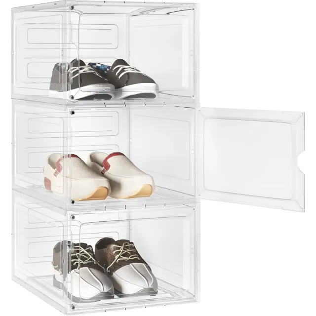 Happyment Schoenenbox Dido - Transparant - 3 stuks - Sneakerbox - Schoenendoos - Opbergsysteem - Opbergbox