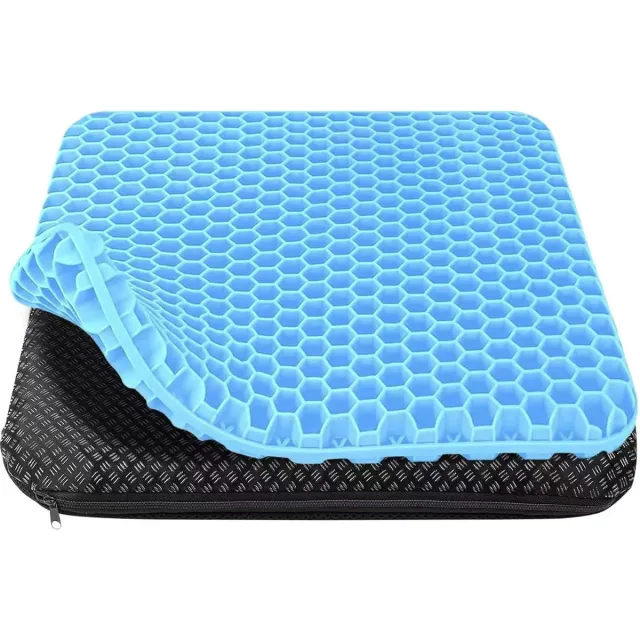 Imperatoris Gelkussen - Gel Zitkussen - Gelkussen Zitten - Stuitkussen - Wigkussen - Stoelkussen - Orthopedisch - Traagschuim Kussen - 43 x 39 x 4 cm - Lichtblauw - van Imperatoris