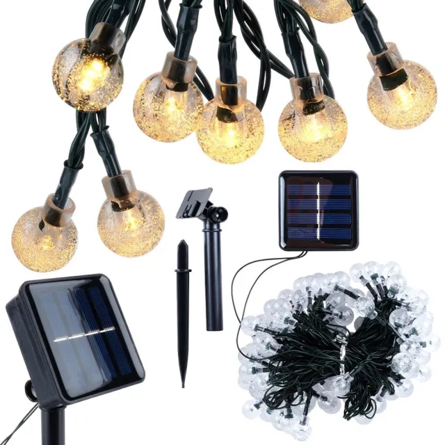 vilde Solar Lichtsnoer Buiten - 10 Meter - 100 LED - Warm Wit - Tuinverlichting op Zonne-energie