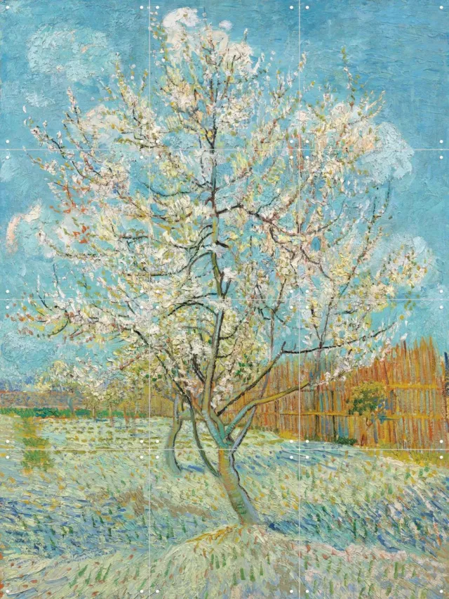 IXXI De roze perzikboom (1888), Vincent van Gogh (1853 - 1890) & Van Gogh Museum - 60 x 80 cm - Grote wanddecoratie en posters - Postimpressionisme Roze / Koele tinten