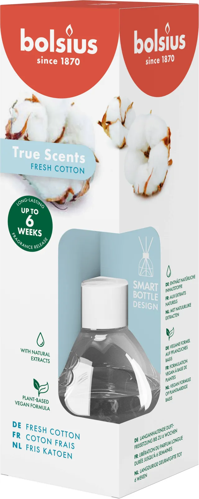 Bolsius True Scents Fresh Cotton geurstokjes wit, foto 3