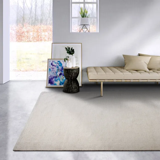 Elle Decoration Delhi wollen vloerkleed Pradesh Naturel/Wit - 60 x 90 cm - (XS) Beige