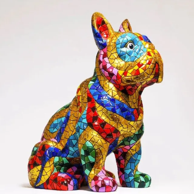 Barcino mozaiek Gaudi style BARCINO DESIGNS - CARNIVAL Edition - Bulldog classic gold 11cm multi