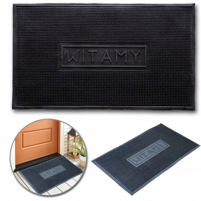 OLSZA Antislip Deurmat Rubber 35x60 cm - Vuil en Vocht Vanger zwart
