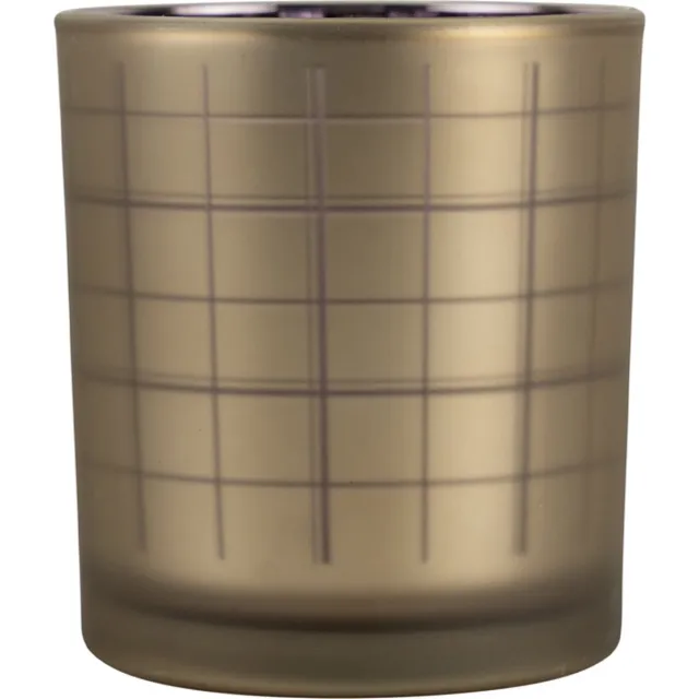 Mars & More Theelichthouder blok goud paars small 8cm*