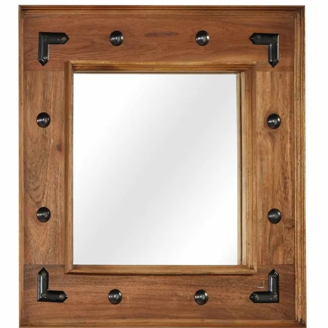 vidaXL Spiegel 50x50 cm massief acaciahout Bruin