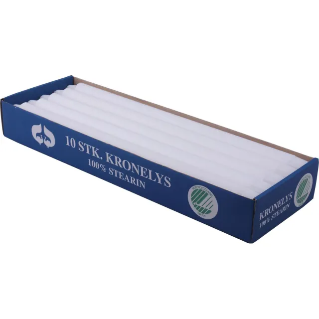 Diana Dinerkaarsen -100% stearine kaarsen - 10 stuks - wit - 35 cm hoog - tafelkaars