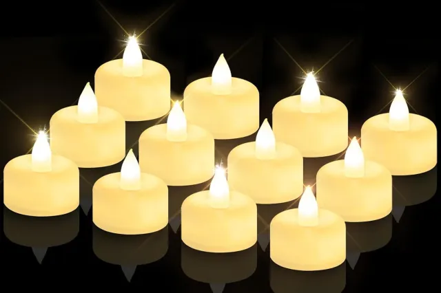 Warmara Theelichtjes op Batterijen - LED Theelichtjes - Kaarsjes - Wit - 15cm x 10cm x 5cm Warm wit