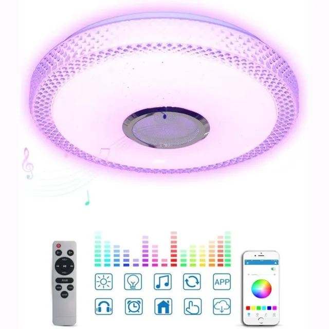 KZQ 60W Led Plafondlamp - Rgb - Met App En Afstandsbediening - Bluetooth - Ip44 - Geschikt Voor Binnen - 1 Stuk wit