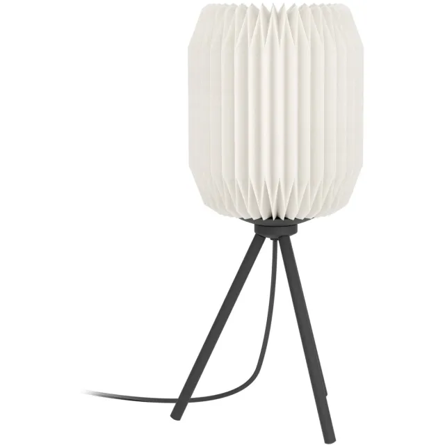 EGLO Belgrave Tafellamp - E27 - 44 cm - Zwart|Wit - Papier Zwart;Wit;