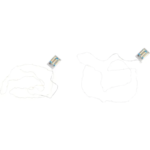 J-Line slinger Draad 20l - goud/zilver - warm wit - 2 stuks - LED lichtjes