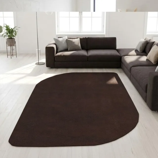 TapisTrend Harig tapijt Bruin 120x160 cm Organisch gevormd, asymmetrisch, effen vloerkleed met een zachte pool van 19 mm voor de woonkamer, slaapkamer