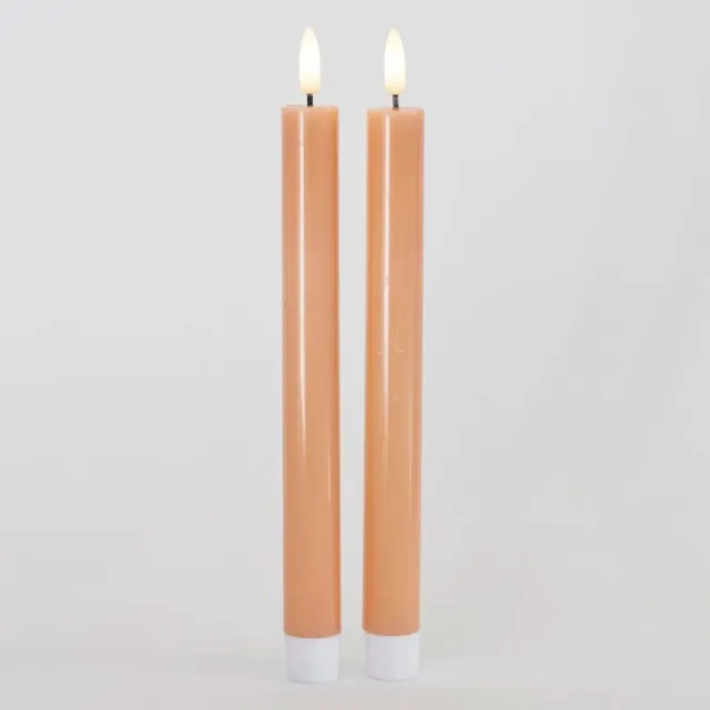 Sirius LED-Dinerkaarsen 'Sille' (25cm hoog, Set van 2) - peach - zacht oranje Peach - Dinerkaars