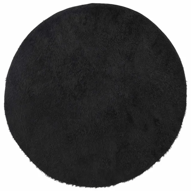 vidaXL Hoogpolig - vloerkleed - NAVARRA - cm - polyester - zwart