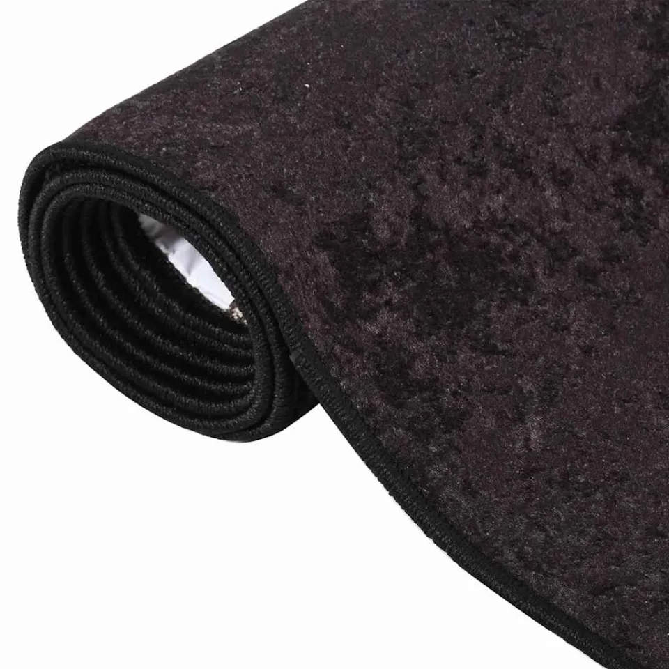 vidaXL Vloerkleed wasbaar 80x300 cm antracietkleurig, foto 4