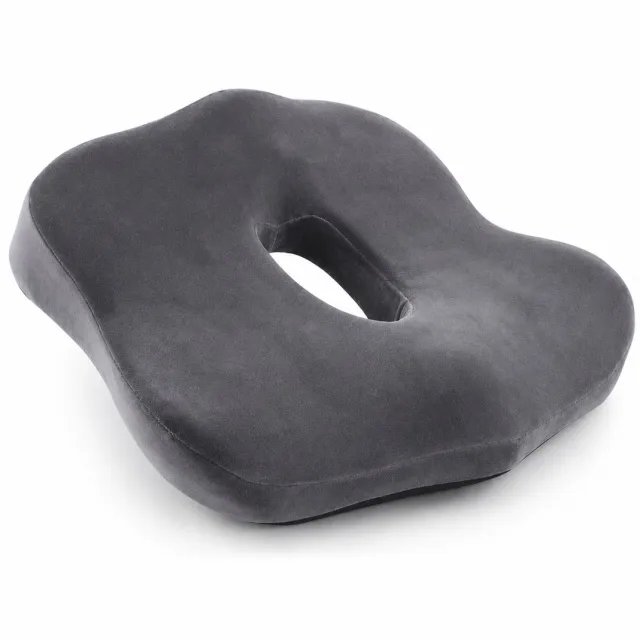 Gloovon Ergonomisch Zitkussen - Orthopedisch Zitkussen & Zitring - Stuitkussen - Stuitje - Decubitus - Donker-grijs