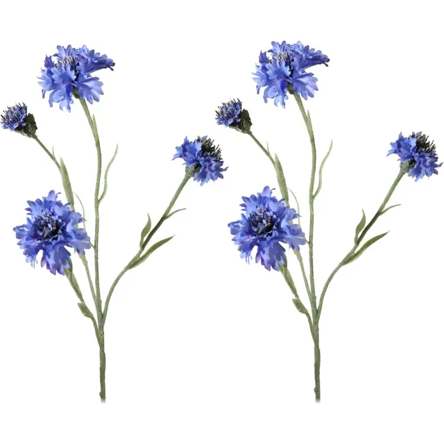 Viv! Home Luxuries Korenbloem - 2 stuks - zijden bloem - donker blauw - 61cm