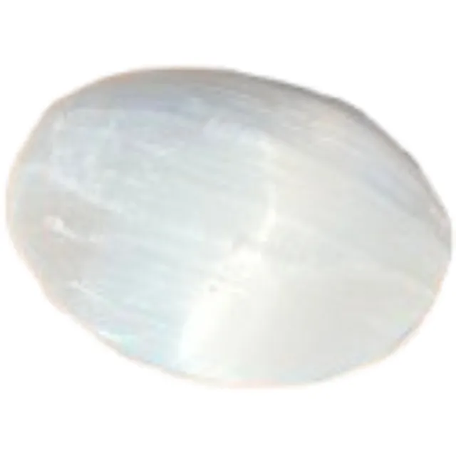 Vandaar Edelstenen Seleniet edelsteen Ovaal - 4 x 3 x 1.5 cm - handsteen - meditatie aura reiniger voor meer energie Wit