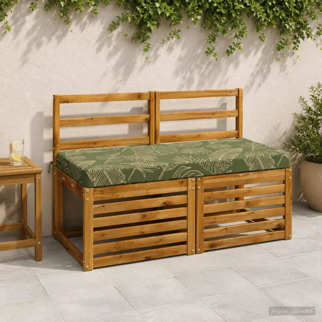 vidaXL Bankkussen SOEST 100% Polyester Bladontwerp 110 x 50 x 8 cm Groen