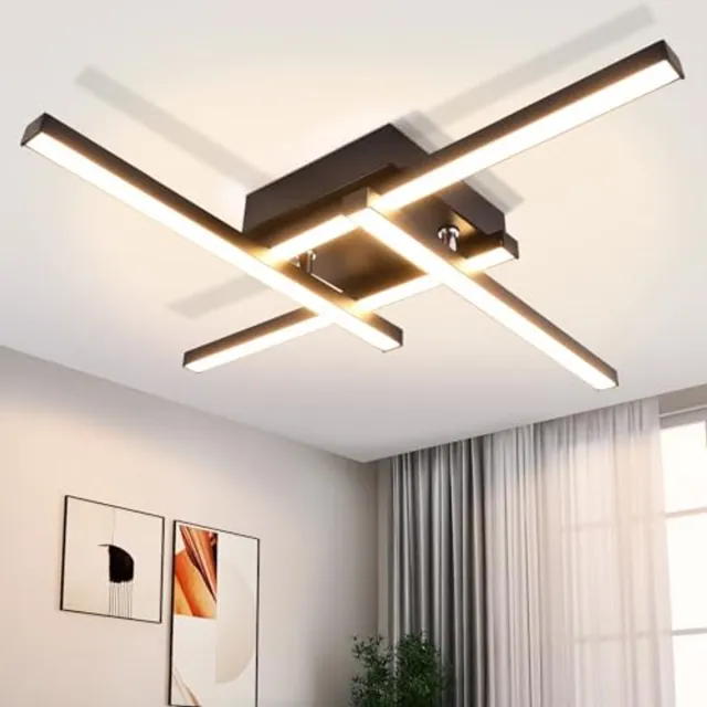 Glitzerlife Plafondlamp - Modern Crossover Design LED - Warmwit Licht - Aluminium En PC - Voor Woonkamer Slaapkamer Keuken - Wit