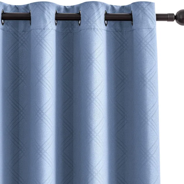 Famanu Set van 2 thermische verduisterende gordijnen, 140 x 260 cm, lichtblauw, ideaal voor lichtfiltering, geluidsisolatie en het creëren van een comfortabele leefomgeving voor gezinnen