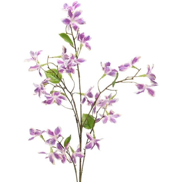 Viana Kunstmatige clematis tak bloem, duurzame tafeldecoratie, 110 cm, 3 stu paars