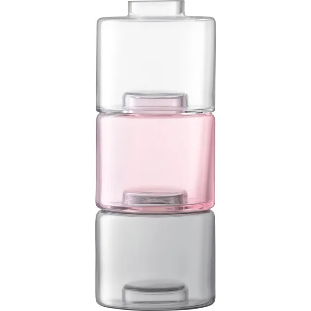 L.S.A. Stack Vaas Trio - Glas - Ø 17 x 41,5 cm - Set van 3 stuks - Roze