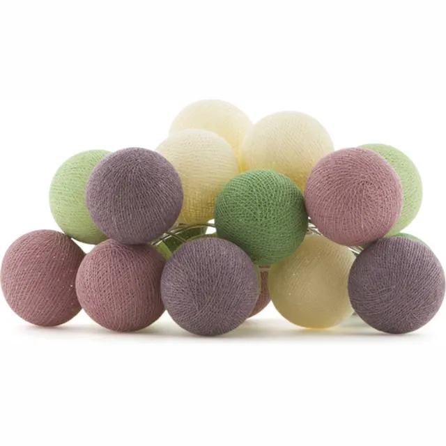 Cotton Ball Lights LED lichtslinger voor binnen - Handgemaakt en Fairtrade - 20 lampjes - Forest Fruit