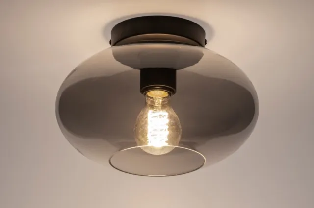 Lumidora Plafondlamp 31063 - Plafonniere - OSLO - E27 - Zwart - Grijs - Metaal - ⌀ 26 cm