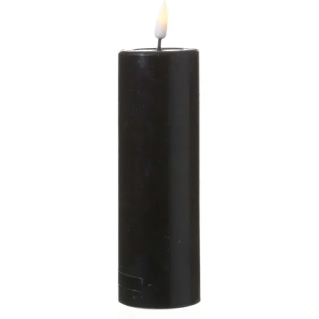 Deluxe Homeart Led Kaars Black Real Flame 7,5 x 20 cm- net een echte kaars - zwart