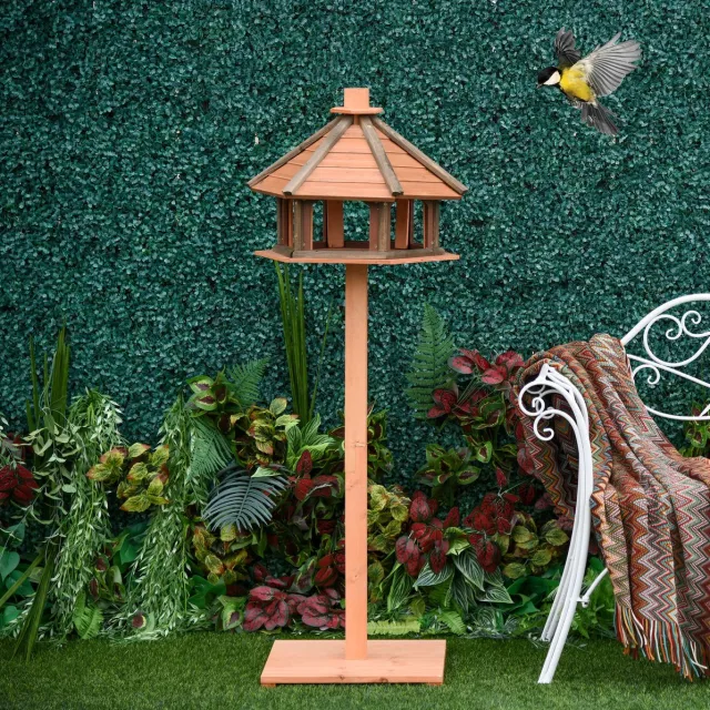 MODFU Vogelhuis - Staand - Hout - Natuur - 130 Cm - Ø52 Cm Natural