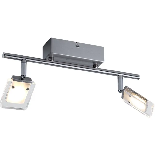 Wofi LED-plafondlamp, plafondverlichting, woonkamerlamp, draaibaar, zilverkleurig metaal, L 35 cm