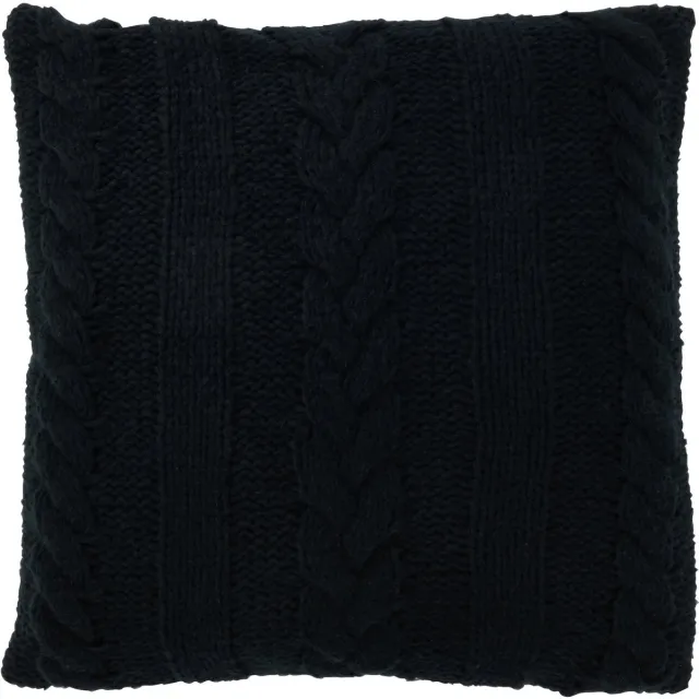J-Line kussen Twist - polyester - zwart