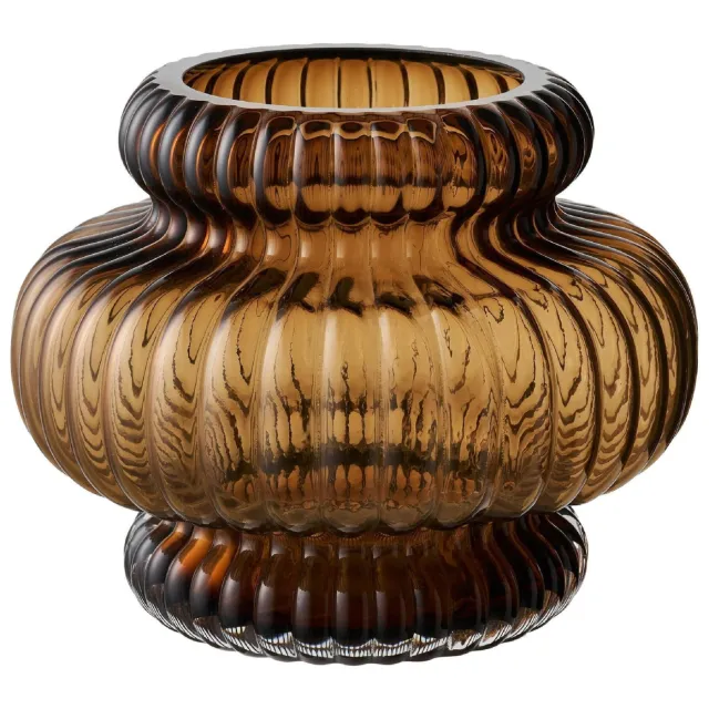 Nest of Nora Vaas ø20x16 cm - Mondgeblazen glas - Smoked brown Donkerbruin