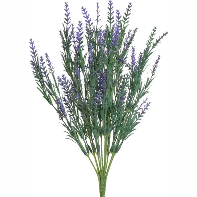 Everlands lavendel kunstplant - kunststof - paars - 18 x 10 x H43 cm